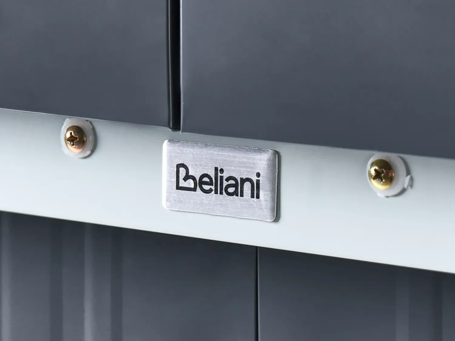 Outlet Beliani Casetta da giardino CIRELLA 194 cm 118 cm Grigio grafite Bianco Grigio