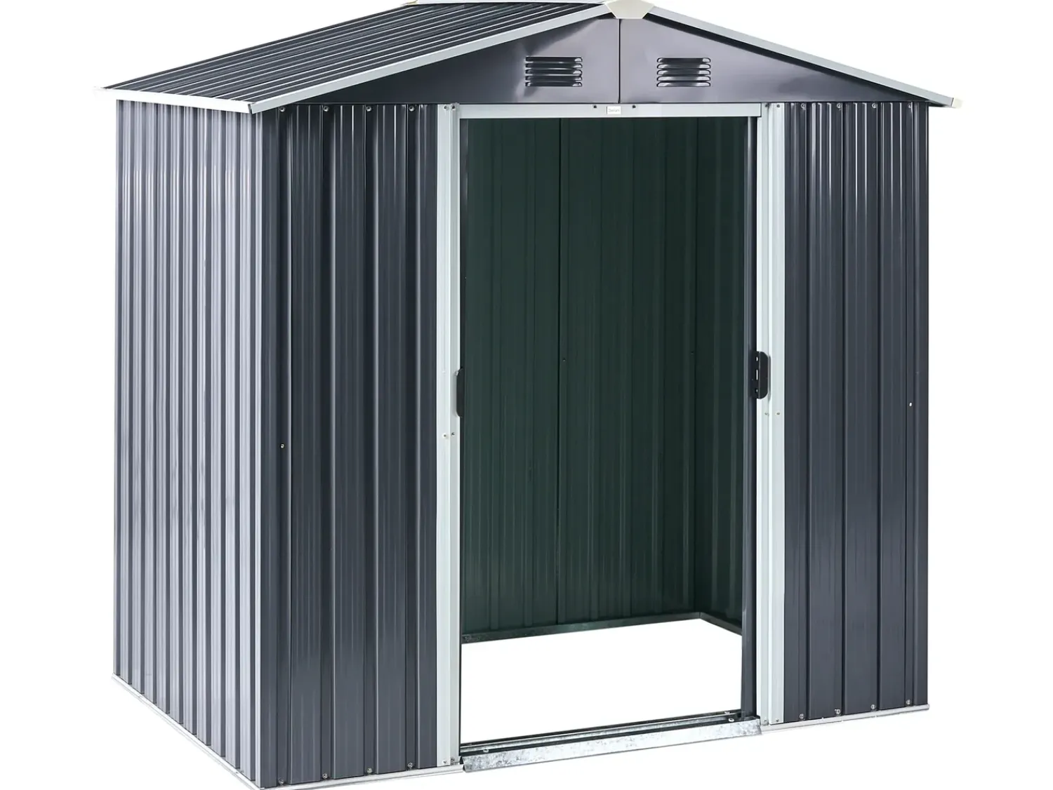 Outlet Beliani Casetta da giardino CIRELLA 194 cm 118 cm Grigio grafite Bianco Grigio