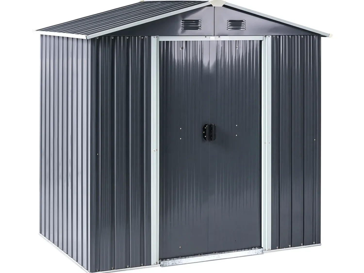 Outlet Beliani Casetta da giardino CIRELLA 194 cm 118 cm Grigio grafite Bianco Grigio