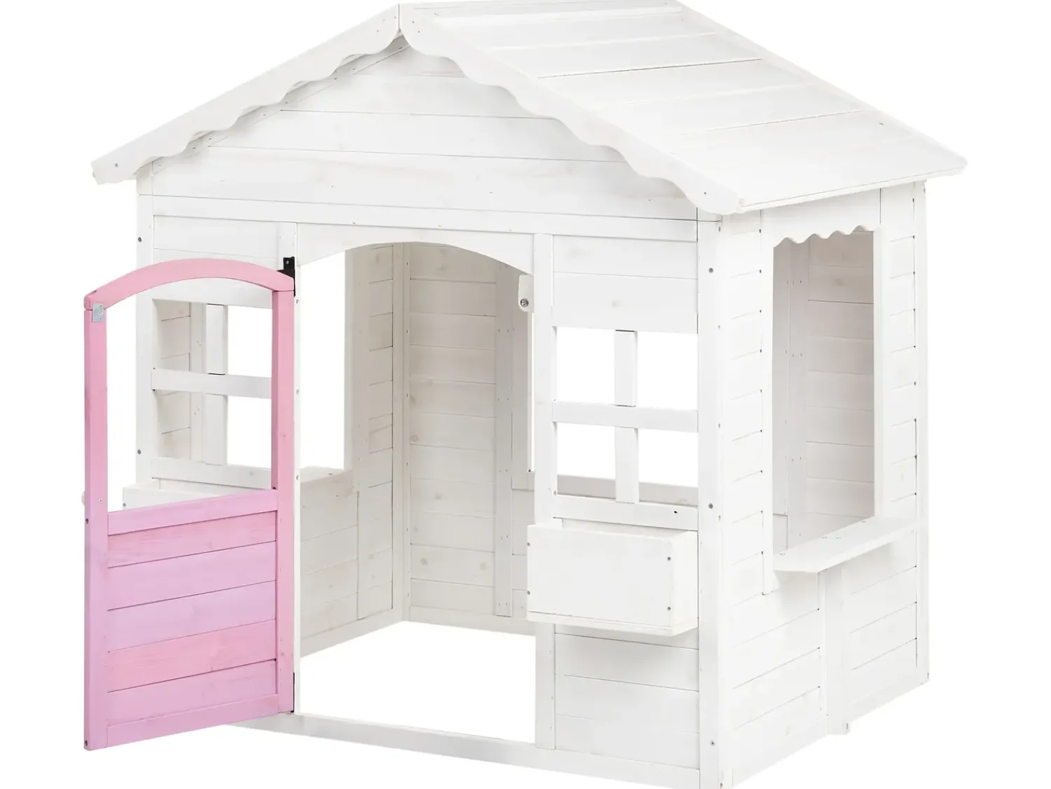 Best Beliani Casetta da giardino NIKAIA Legno di abete Bianco Bianco Rosa