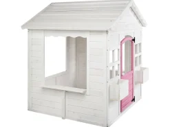 Best Beliani Casetta da giardino NIKAIA Legno di abete Bianco Bianco Rosa