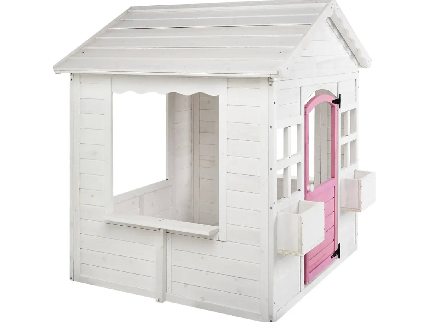 Best Beliani Casetta da giardino NIKAIA Legno di abete Bianco Bianco Rosa
