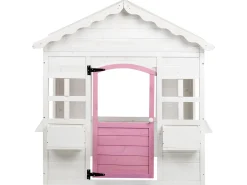 Best Beliani Casetta da giardino NIKAIA Legno di abete Bianco Bianco Rosa