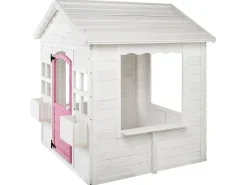 Best Beliani Casetta da giardino NIKAIA Legno di abete Bianco Bianco Rosa