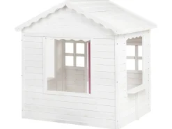 Best Beliani Casetta da giardino NIKAIA Legno di abete Bianco Bianco Rosa