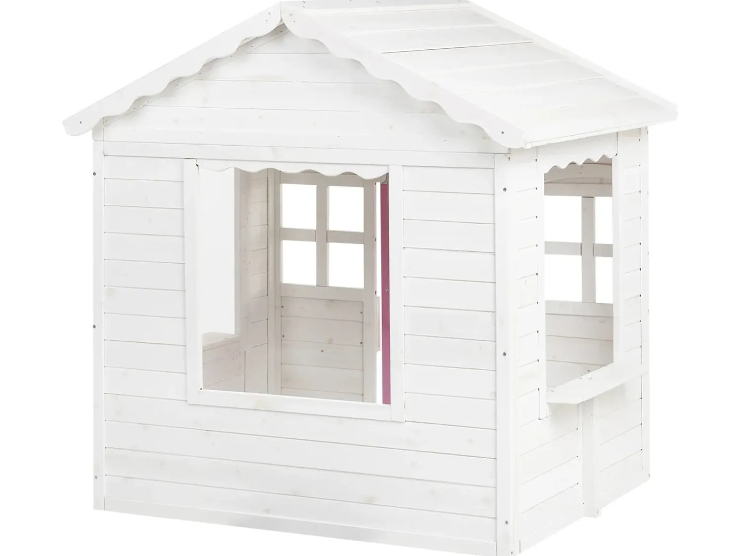Best Beliani Casetta da giardino NIKAIA Legno di abete Bianco Bianco Rosa