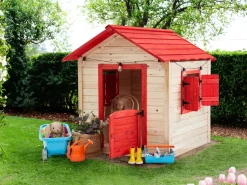 Online Beliani Casetta da giardino PELOPIO Legno di abete Marrone chiaro Marrone Rosso