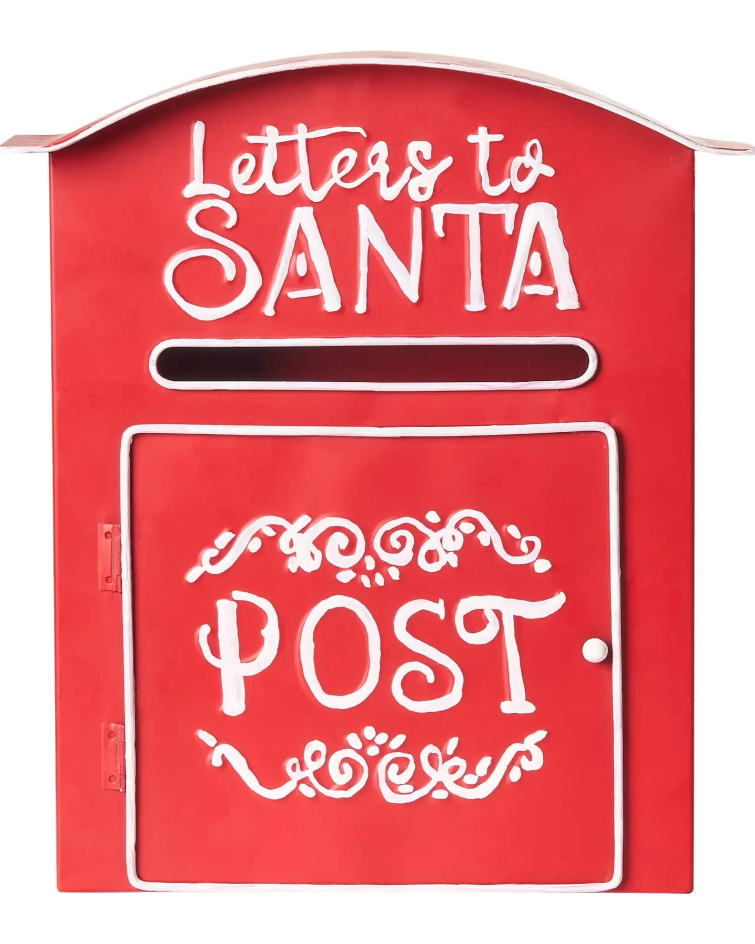 New Beliani Cassetta postale di Natale ESPOO 30 cm Rosso Bianco Rosso