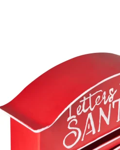 New Beliani Cassetta postale di Natale ESPOO 30 cm Rosso Bianco Rosso