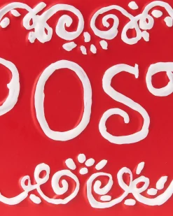 New Beliani Cassetta postale di Natale ESPOO 30 cm Rosso Bianco Rosso