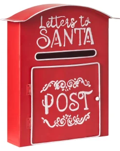 New Beliani Cassetta postale di Natale ESPOO 30 cm Rosso Bianco Rosso