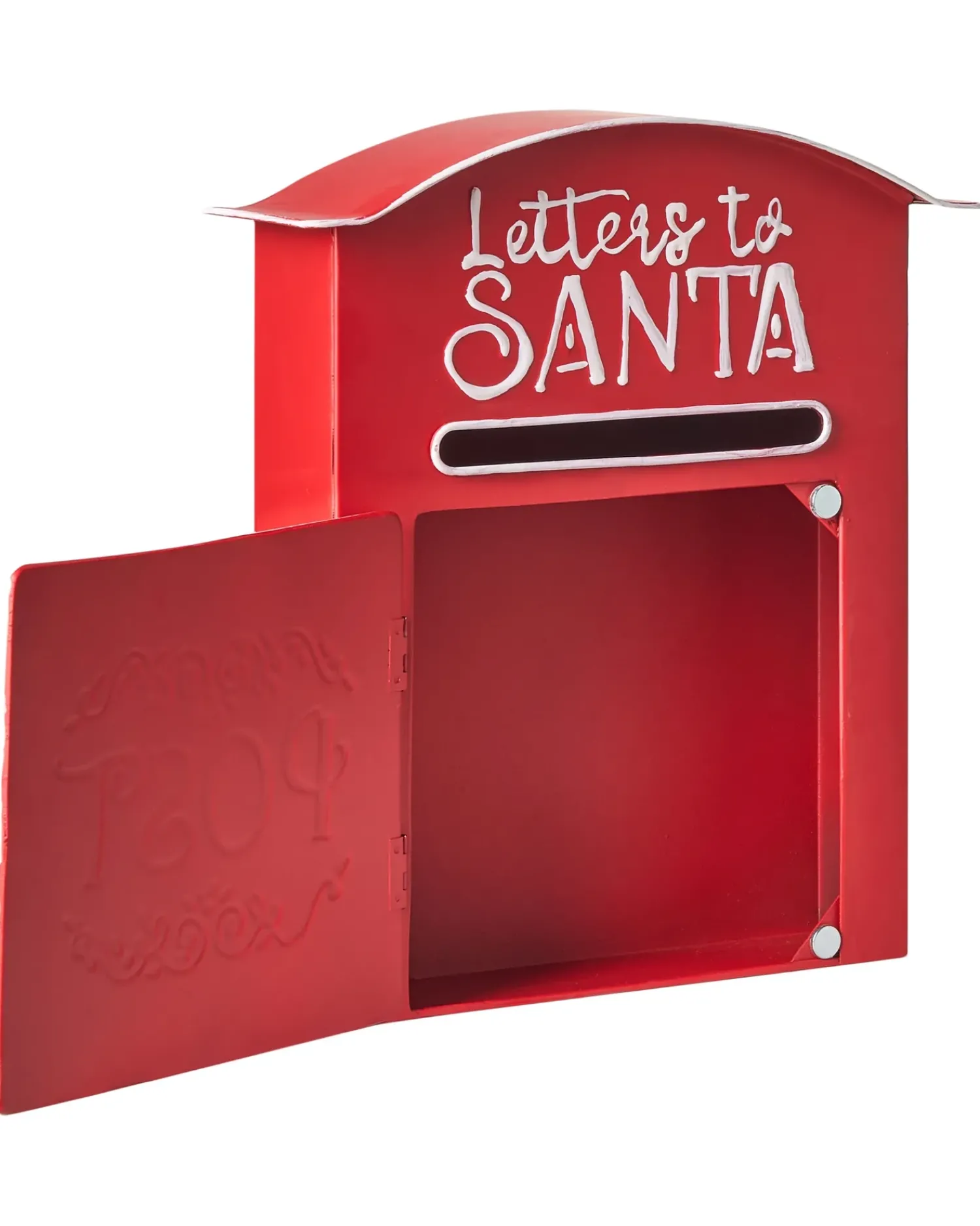 New Beliani Cassetta postale di Natale ESPOO 30 cm Rosso Bianco Rosso