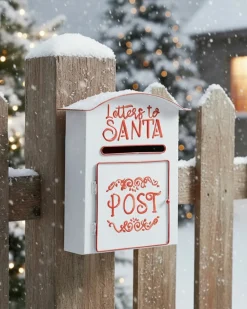 Sale Beliani Cassetta postale di Natale ESPOO 30 cm Bianco Bianco Rosso