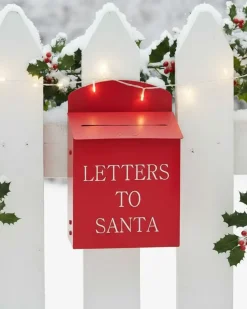 Hot Beliani Cassetta postale di Natale FORSSA 30 cm Rosso