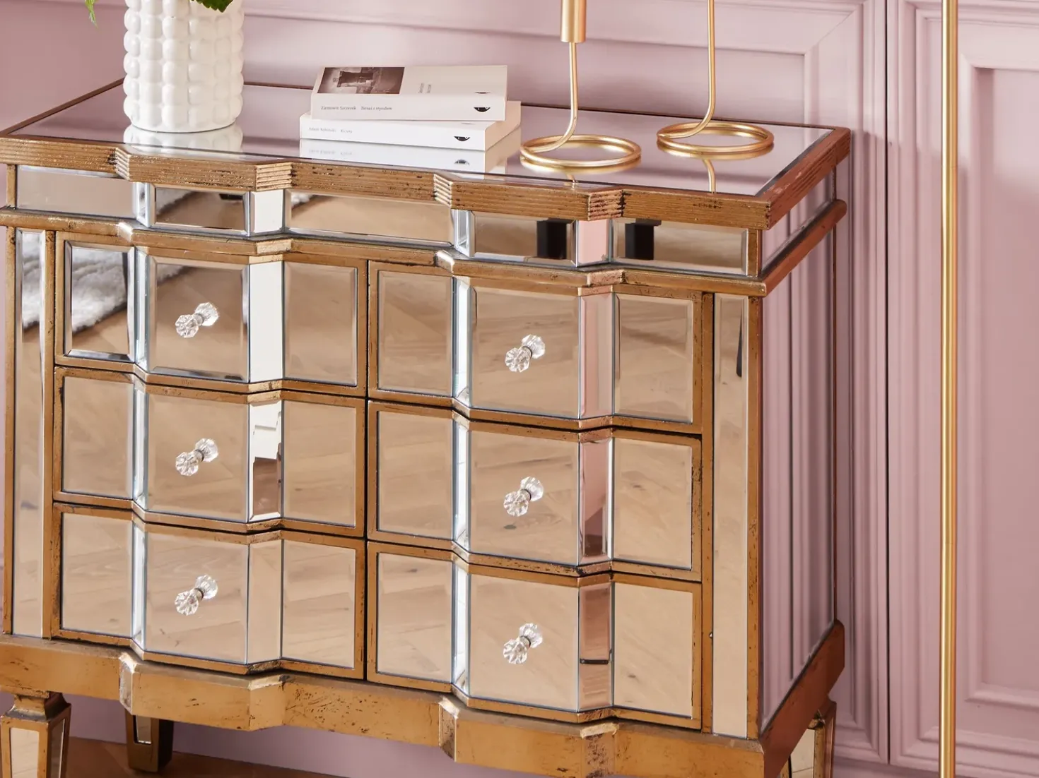 Cassettiera a 6 cassetti MOZELA Argento specchiato
