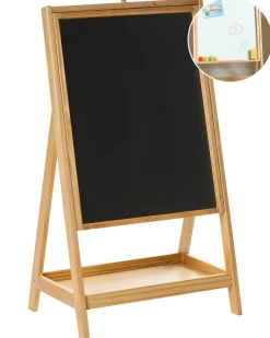 New Beliani Cavalletto bifacciale YAMBA Marrone chiaro Bianco Marrone Nero