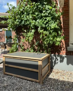 Beliani Cesta ACATE 121 cm 72 cm Grigio Marrone Grigio
