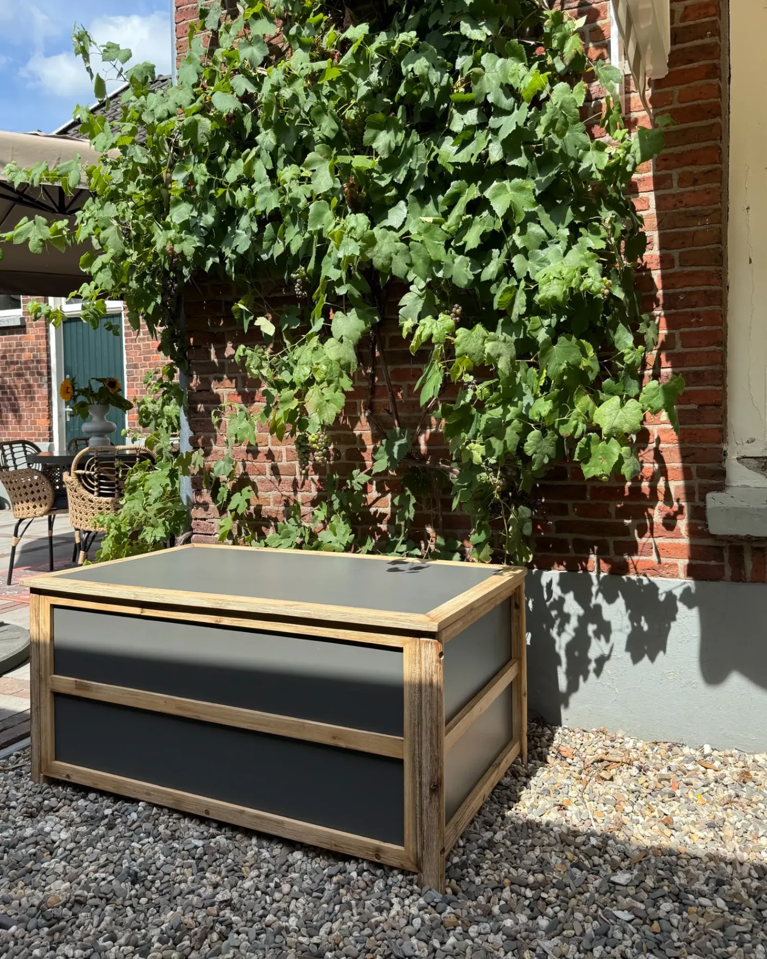 Beliani Cesta ACATE 121 cm 72 cm Grigio Marrone Grigio