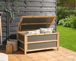 Beliani Cesta ACATE 121 cm 72 cm Grigio Marrone Grigio