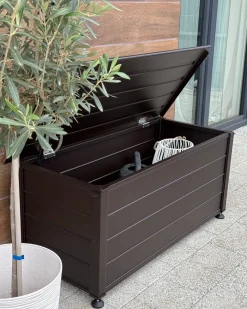 New Beliani Cesta CAMPALTO 113 cm 50 cm scuro Marrone