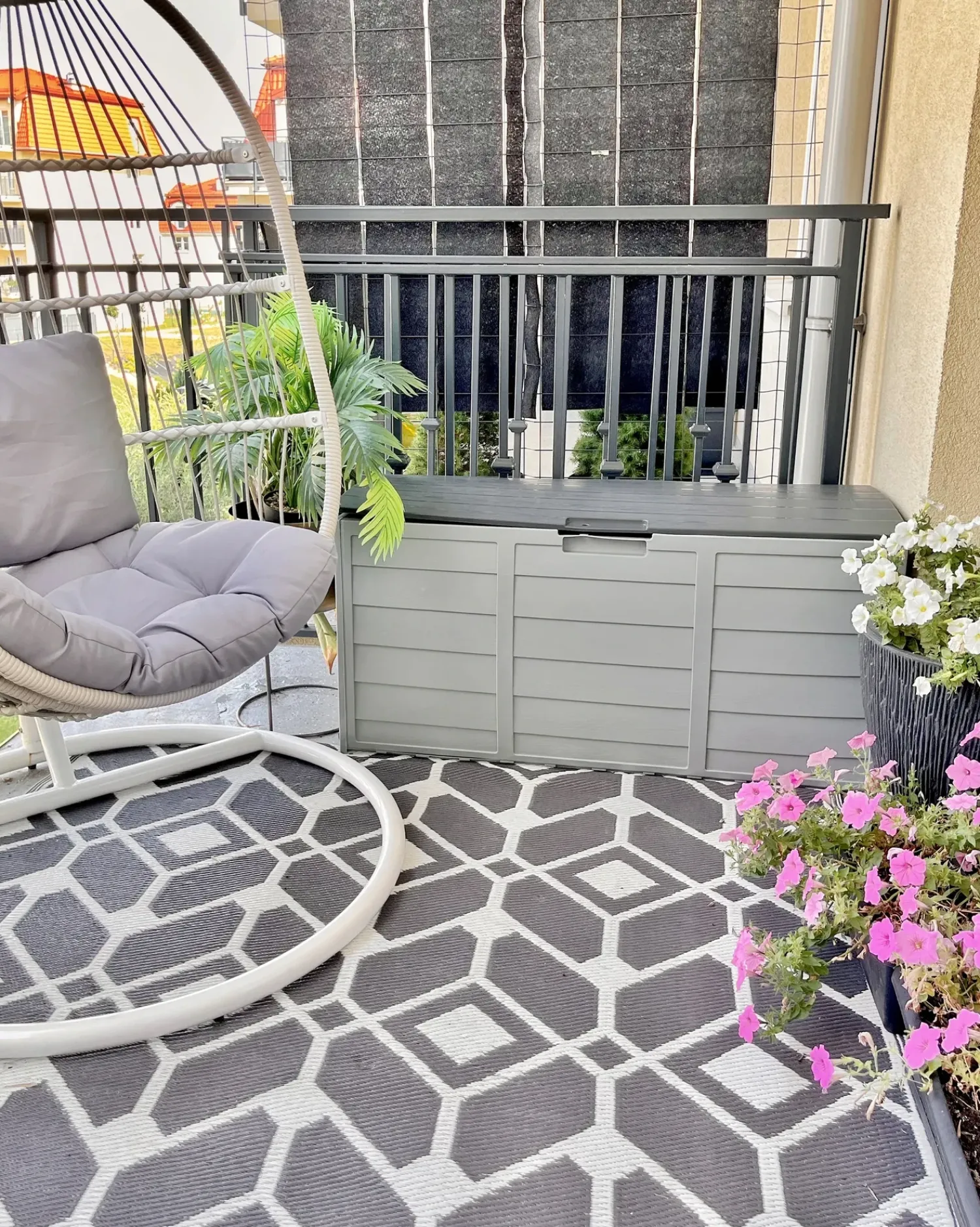 New Beliani Cesta LOCARNO 112 cm 50 cm Grigio