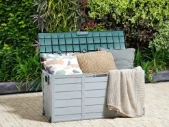 Beliani Cesta LOCARNO 112 cm 50 cm Verde Verde Grigio