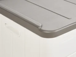 Outlet Beliani Cesta MILIES 116 cm 60 cm Bianco Bianco Grigio