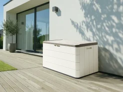 Outlet Beliani Cesta MILIES 116 cm 60 cm Bianco Bianco Grigio