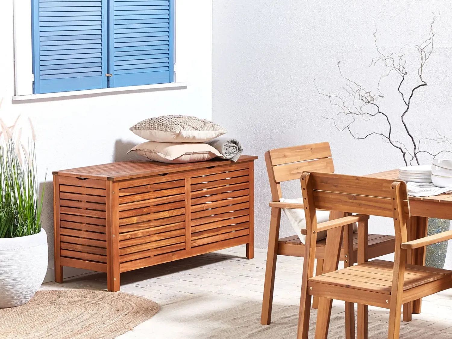 Hot Beliani Cesta RIVIERA 130 cm 48 cm Marrone