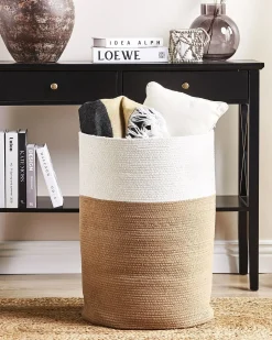 Sale Beliani Cestino ARDESEN Cotone Naturale Beige Bianco Naturale
