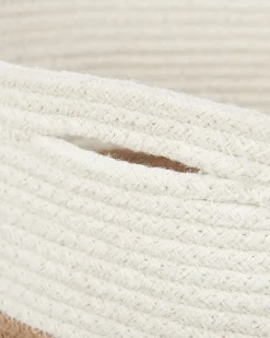 Sale Beliani Cestino ARDESEN Cotone Naturale Beige Bianco Naturale