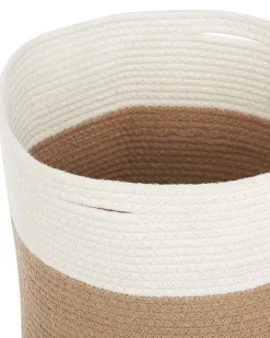 Sale Beliani Cestino ARDESEN Cotone Naturale Beige Bianco Naturale