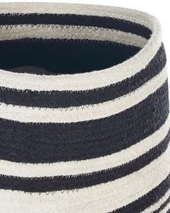 Sale Beliani Cestino ARRAH Cotone Nero/Bianco Bianco Nero