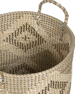 New Beliani Cestino CAMRANH Alghe marine Naturale Bianco Beige Grigio Naturale Nero