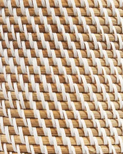 Outlet Beliani Cestino GADIS Rattan Naturale Bianco Naturale