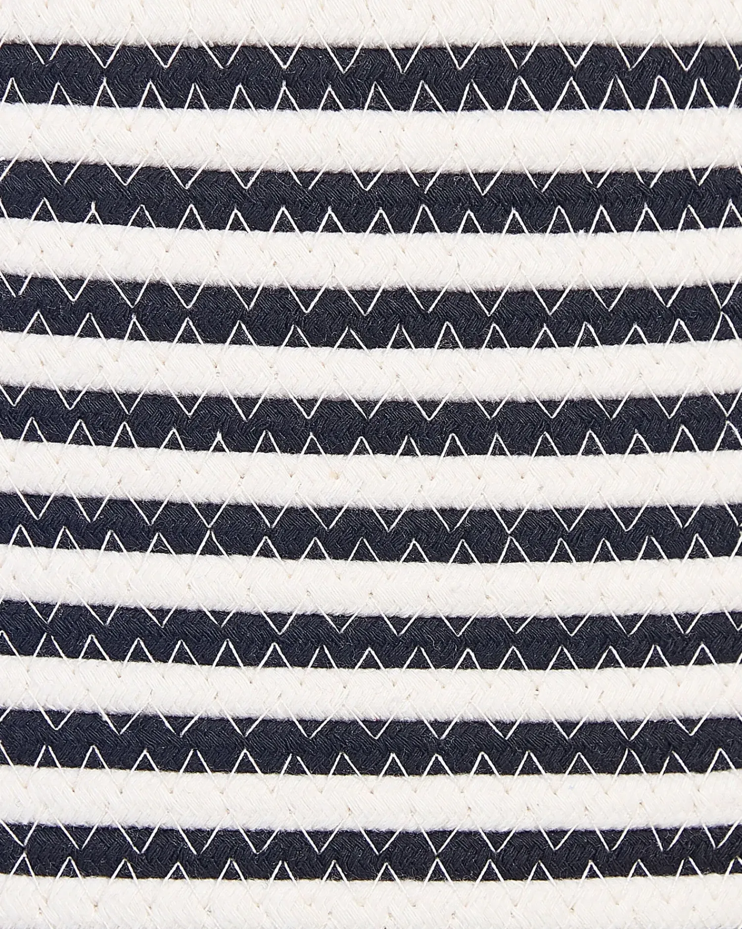 Best Beliani Cestino ICHKA Cotone Nero/Bianco Bianco Nero