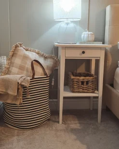 Best Beliani Cestino ICHKA Cotone Nero/Bianco Bianco Nero