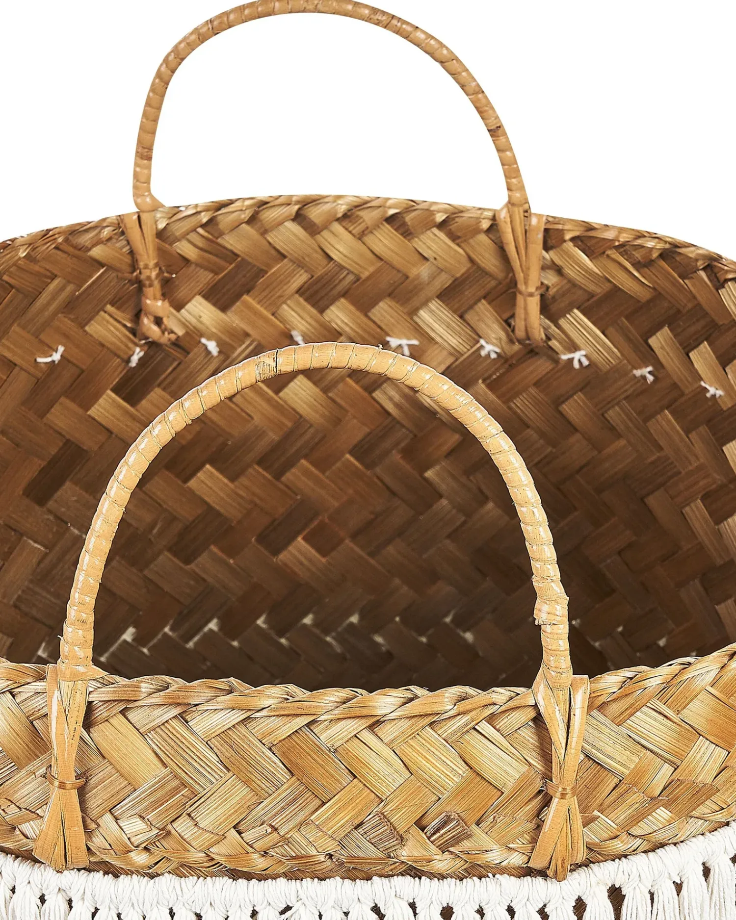 Discount Beliani Cestino MESUJI Bambù Naturale Bianco Blu Naturale