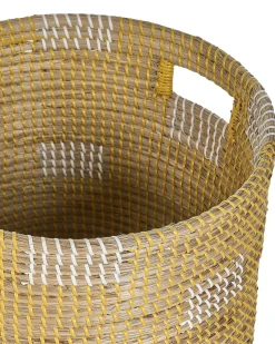Sale Beliani Cestino MONGCAI Alghe marine Naturale Bianco Beige Naturale Giallo