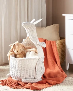 Online Beliani Cestino per bambini Canguro KAPITI Rattan Bianco