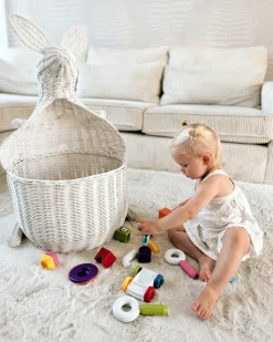 Online Beliani Cestino per bambini Canguro KAPITI Rattan Bianco