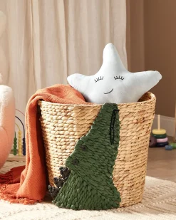 Outlet Beliani Cestino per bambini Coccodrillo LOXTON Vimini Naturale Beige Naturale Verde