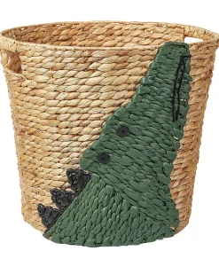 Outlet Beliani Cestino per bambini Coccodrillo LOXTON Vimini Naturale Beige Naturale Verde