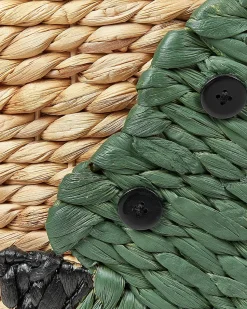 Outlet Beliani Cestino per bambini Coccodrillo LOXTON Vimini Naturale Beige Naturale Verde