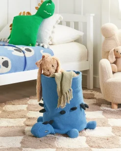 Clearance Beliani Cestino per bambini Dinosauro BAGNU Cotone Blu Blu Nero