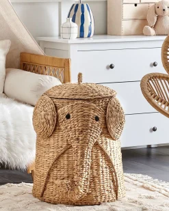 Outlet Beliani Cestino per bambini Elefante DOGON Vimini Naturale Beige Naturale