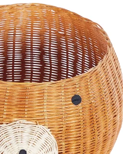 Best Beliani Cestino per bambini Orsacchiotto HIMBA Rattan Naturale Beige Bianco Naturale