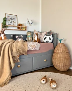 Discount Beliani Cestino per bambini Pera VAGSOY Rattan Naturale Beige Naturale Verde
