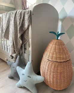 Discount Beliani Cestino per bambini Pera VAGSOY Rattan Naturale Beige Naturale Verde