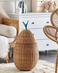 Discount Beliani Cestino per bambini Pera VAGSOY Rattan Naturale Beige Naturale Verde